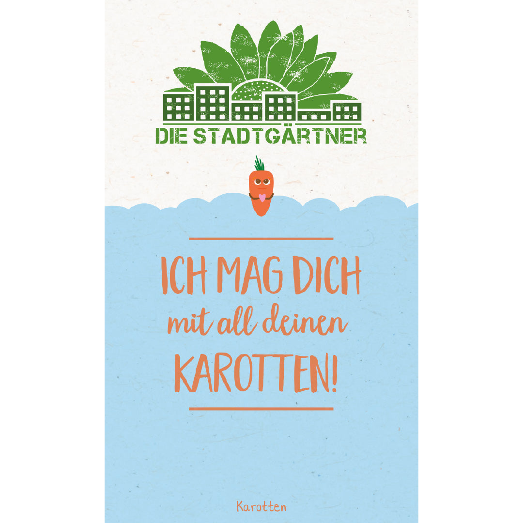 Seed greeting "With all your carrots"