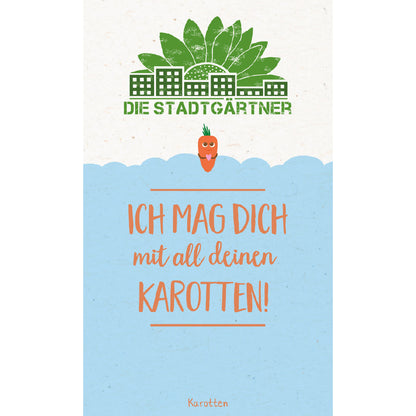 Seed greeting "With all your carrots"