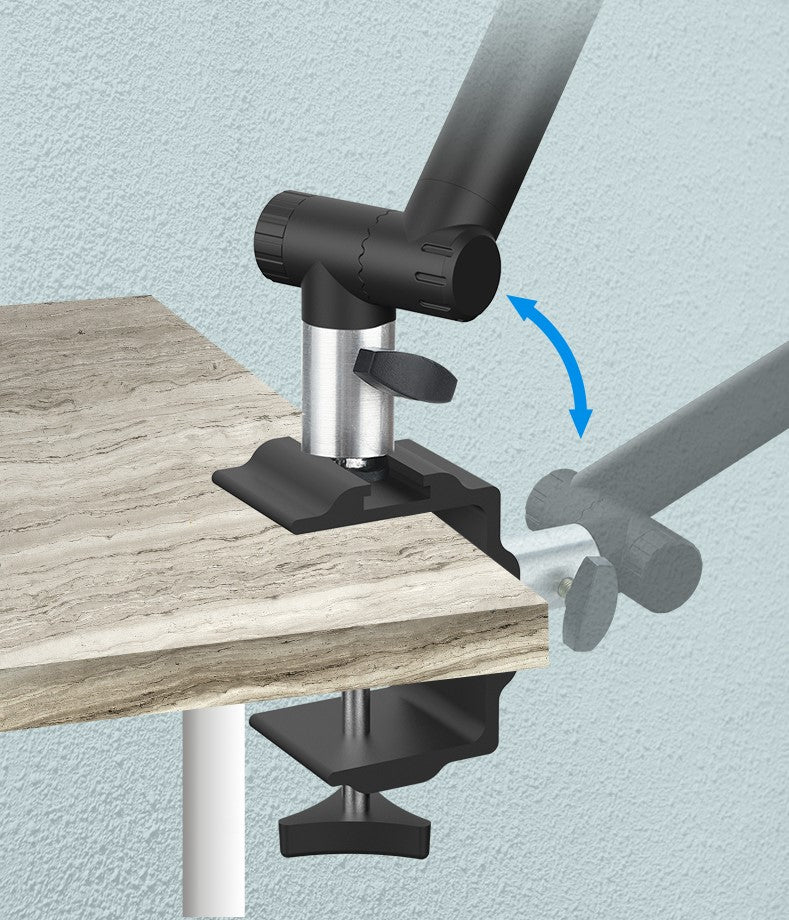 SYSTEM-S table mount 360° gooseneck stand for tablets and smartphones in black