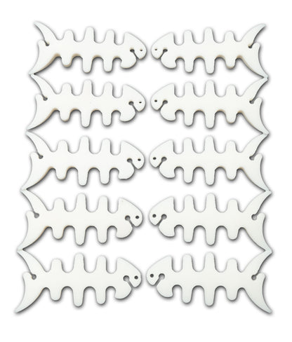 SYSTEM-S 10er Set Kabelmanager Wrap Kabelaufroller Fischform Silikon Aufwickler Kabelschutz in Weiß