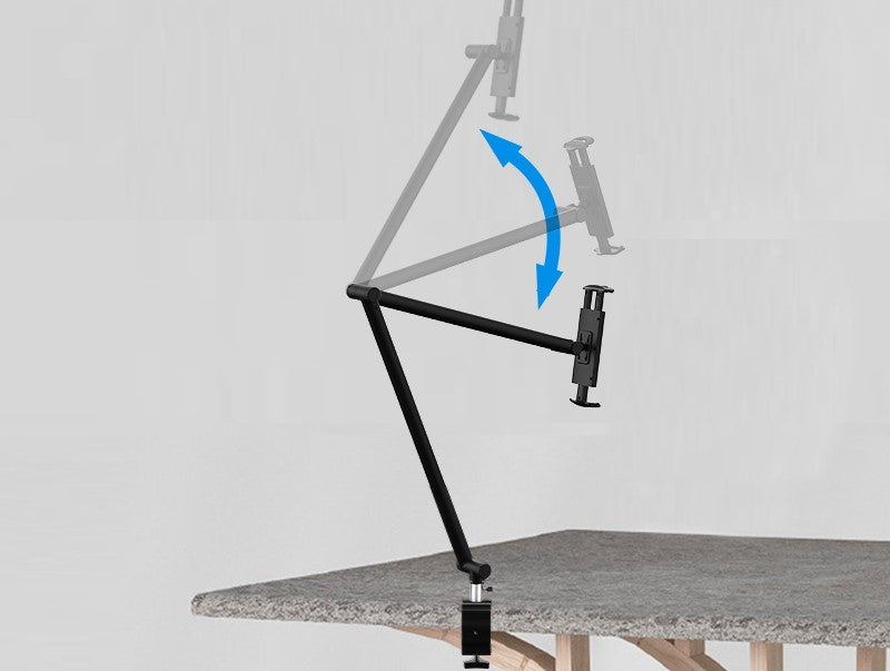 SYSTEM-S table mount 360° gooseneck stand for tablets and smartphones in black