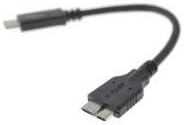 SYSTEM-S USB 3.1 cable 17 cm Type C plug to 3.0 Micro B plug in black