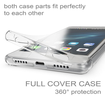 NALIA 360 Grad Handyhülle kompatibel mit Huawei P9 Lite 2016, Full Cover Vorne Hinten Doppel-Schutz Hülle Dünnes Ganzkörper Case Handy-Tasche Transparenter Displayschutz Rückseite - Transparent