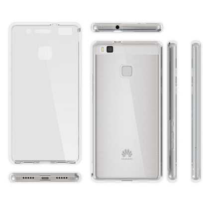 NALIA 360 Grad Handyhülle kompatibel mit Huawei P9 Lite 2016, Full Cover Vorne Hinten Doppel-Schutz Hülle Dünnes Ganzkörper Case Handy-Tasche Transparenter Displayschutz Rückseite - Transparent