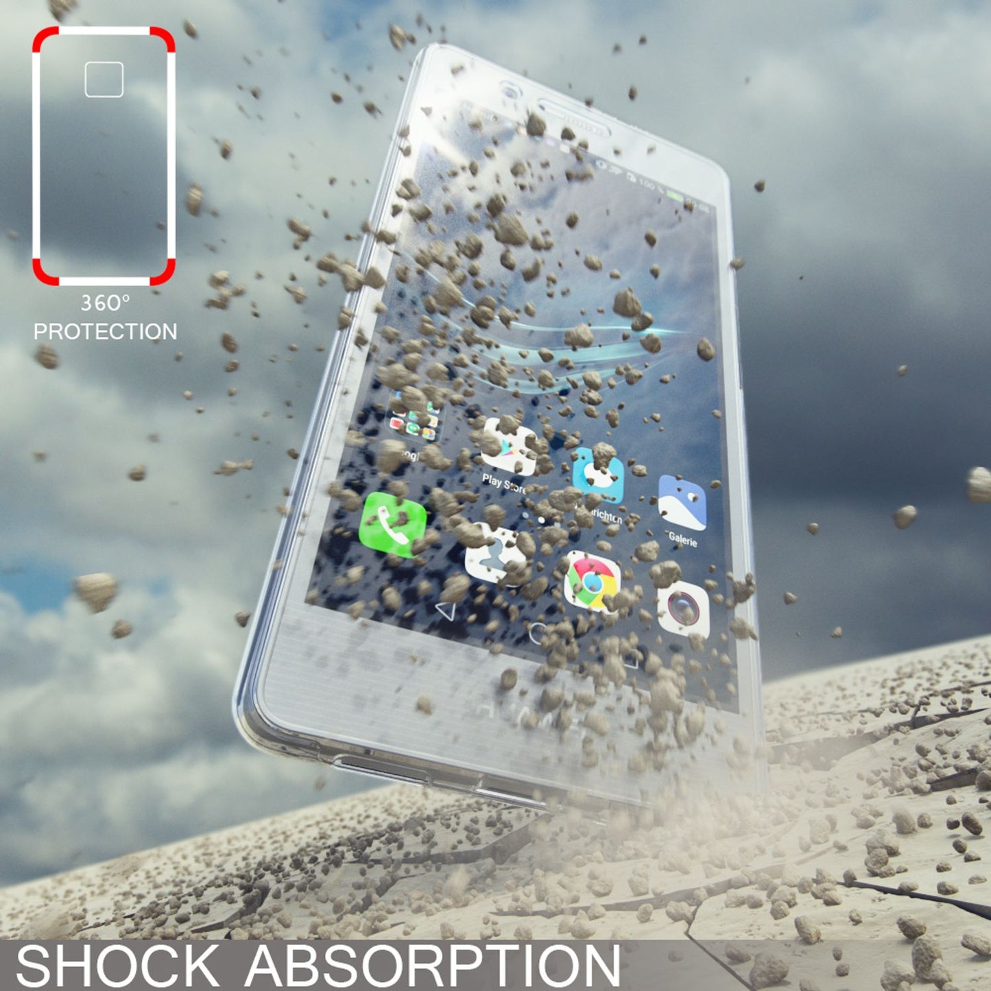 NALIA 360 Grad Handyhülle kompatibel mit Huawei P9 Lite 2016, Full Cover Vorne Hinten Doppel-Schutz Hülle Dünnes Ganzkörper Case Handy-Tasche Transparenter Displayschutz Rückseite - Transparent