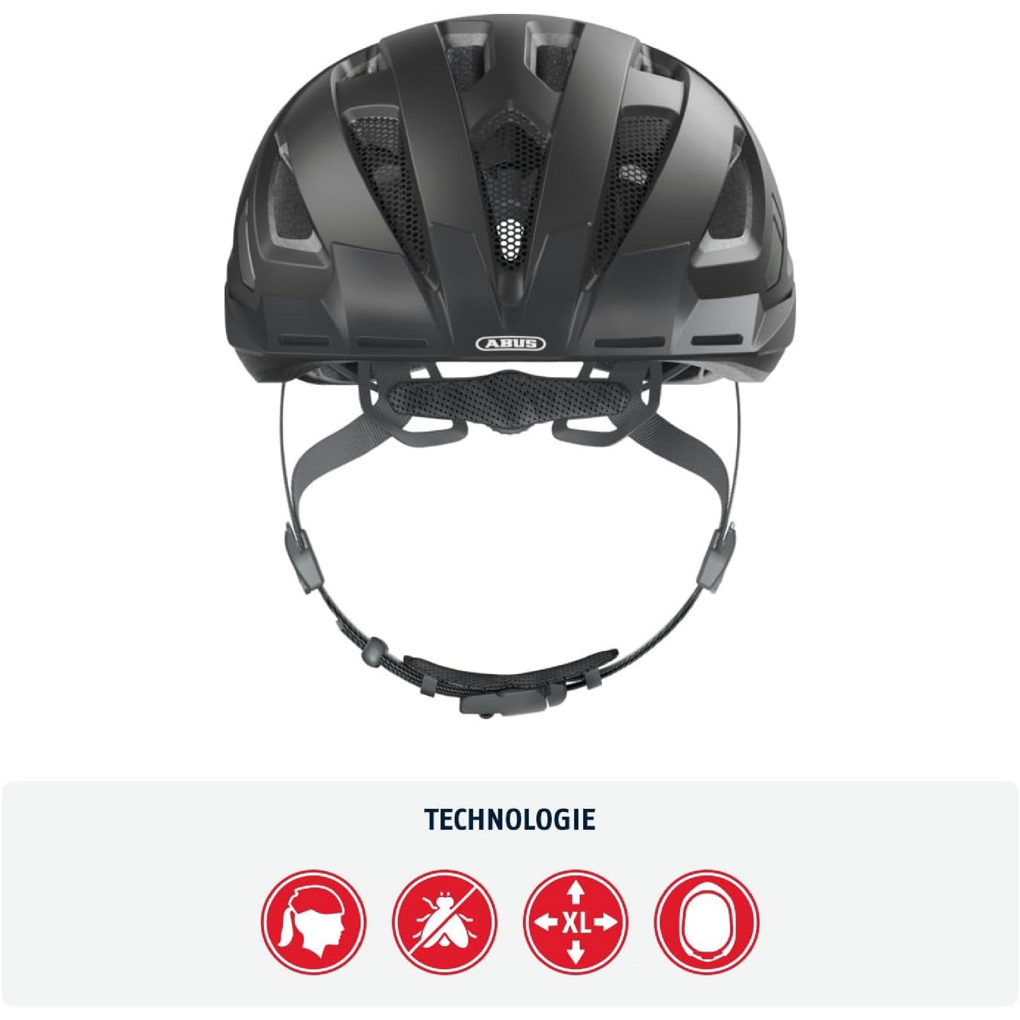 ABUS Fahrradhelm Urban-I 3.0 Schwarz Matt mit Rücklicht
