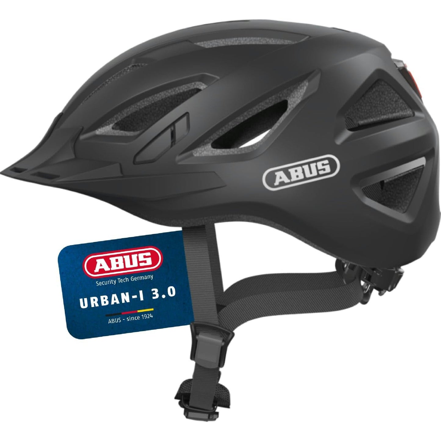 ABUS Fahrradhelm Urban-I 3.0 Schwarz Matt mit Rücklicht