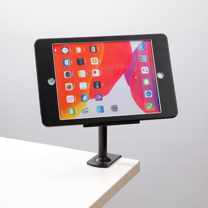 SYSTEM-S Stangen Halterung mit Schloss Befestigung aus Metall Schwarz für iPad Pro 10,5"