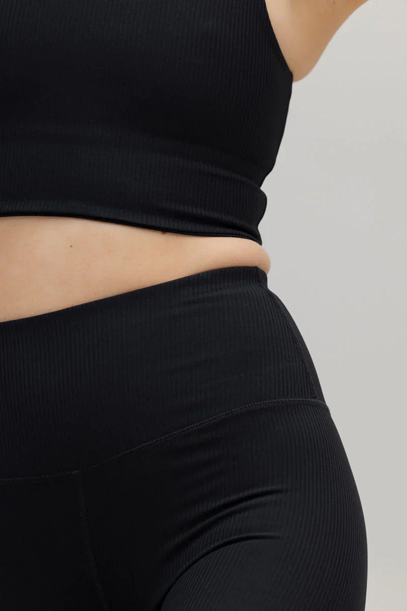 High-Waist Leggings Ribbed Black