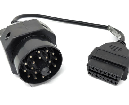 SYSTEM-S OBD Kabel 35 cm OBD 2 Buchse für BMW 20pin in Schwarz für Auto Diagnose