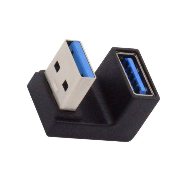 SYSTEM-S USB 3.0 Gen 2 U Turn 180° Adapter Type A Female to Male Cable in Black 