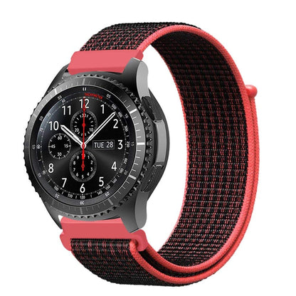 SYSTEM-S Armband 20 mm aus Nylon für Huawei Watch Smartwatch in Rot