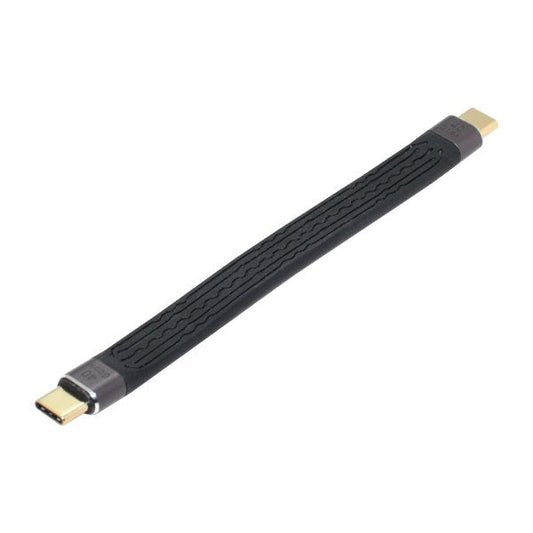 SYSTEM-S USB4 USB Cable 14 cm Type C Male to Male Flexible Flat 40 Gbit/s USB 4.0