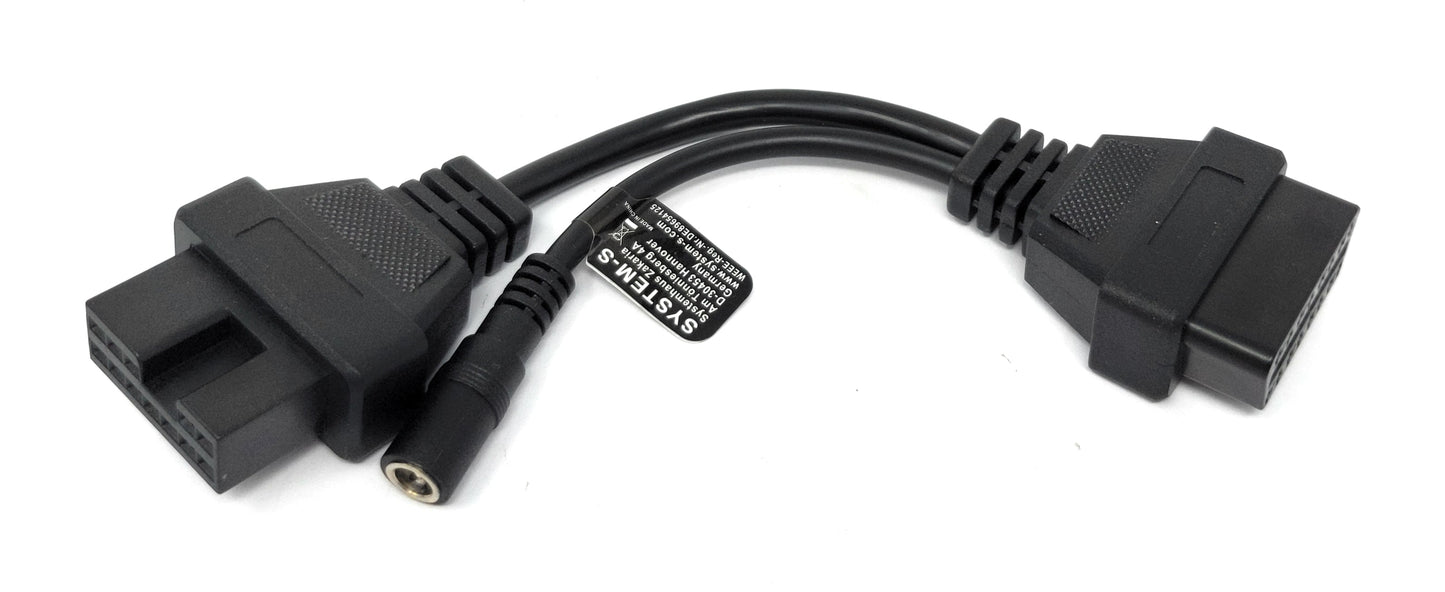 SYSTEM-S OBD Kabel 20 cm OBD 2 Buchse für Mitsubishi 12pin in Schwarz für Auto Diagnose