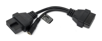 SYSTEM-S OBD Kabel 20 cm OBD 2 Buchse für Mitsubishi 12pin in Schwarz für Auto Diagnose