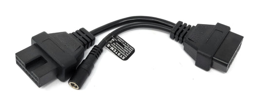 SYSTEM-S OBD Kabel 20 cm OBD 2 Buchse für Mitsubishi 12pin in Schwarz für Auto Diagnose