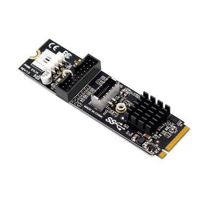 SYSTEM-S NVME cable 20 cm M-key NGFF male to USB 3.1 &amp; 2.0 front panel type E female 