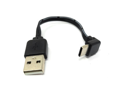 SYSTEM-S USB 3.1 Kabel 13 cm Typ C Stecker zu 2.0 Typ A Stecker Winkel flach Schwarz