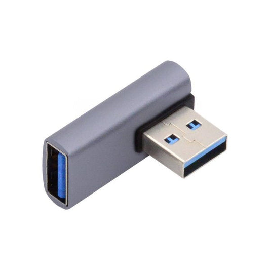 SYSTEM-S USB 3.0 Gen 2 Adapter Type A Female to Male Angled Cable in Gray