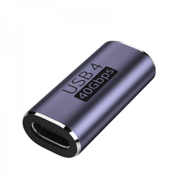 SYSTEM-S USB4 USB Adapter Typ C Buchse zu Buchse 40 Gbit/s USB 4.0 Kabel in Grau