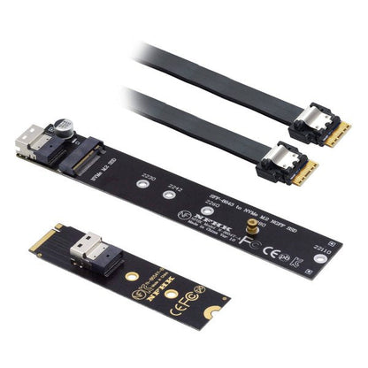 SYSTEM-S SFF-8654 NGFF M-key 40 cm NVME Kabel Stecker zu Buchse für Mainboard SSD