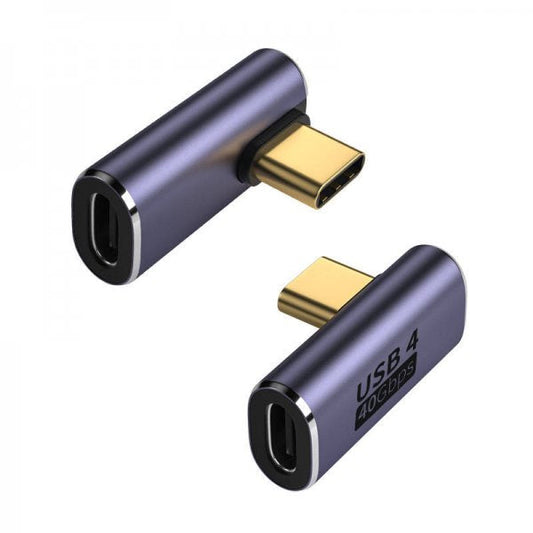 SYSTEM-S USB4 USB Adapter Typ C Stecker zu Buchse 40 Gbit/s Winkel USB 4.0 für macOS