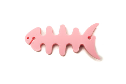 SYSTEM-S Kabelmanager Wrap Kabelaufroller Fischform Silikon Aufwickler Kabelschutz für Kopfhörer in Pink