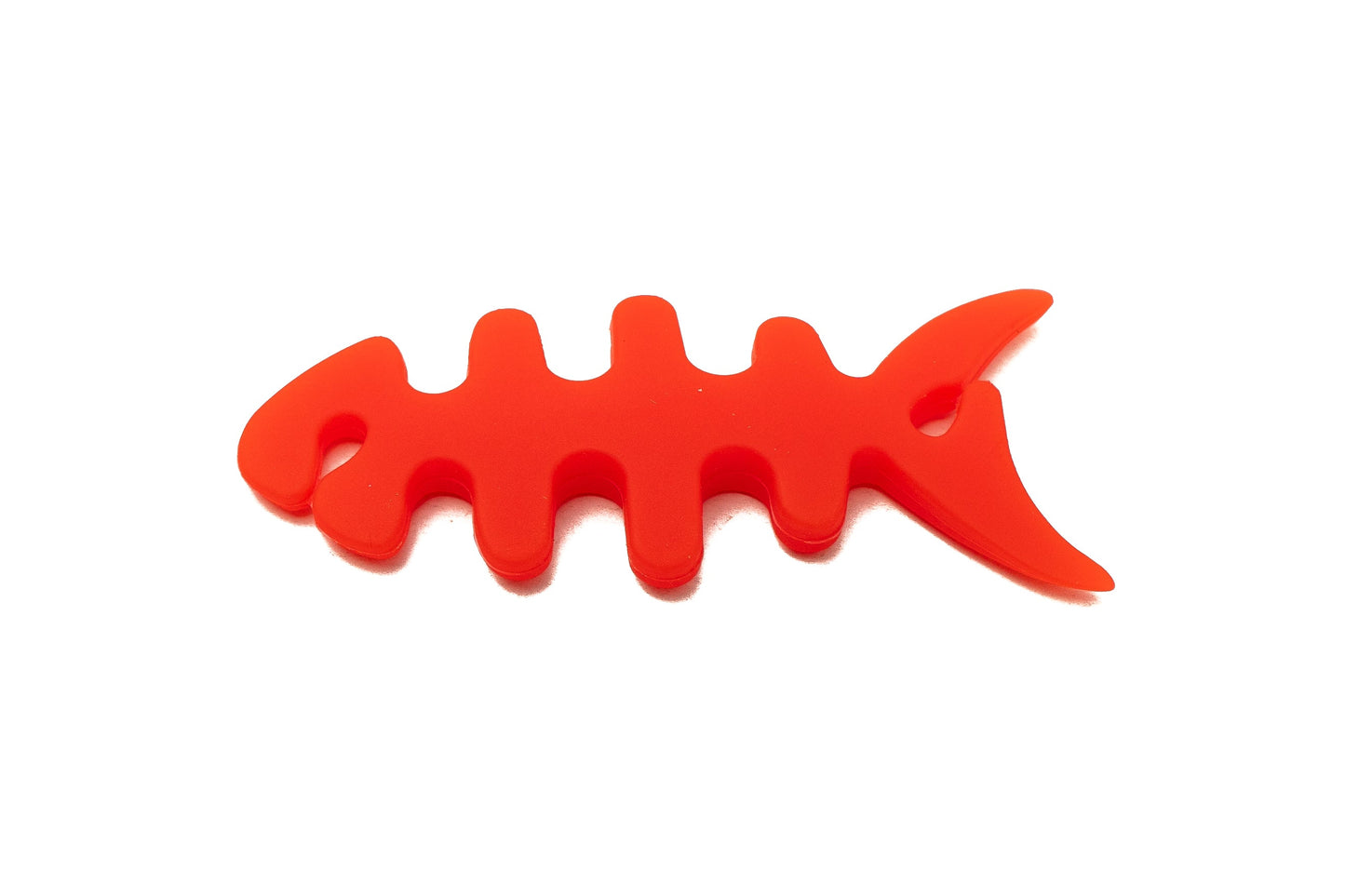 SYSTEM-S Cable Manager Wrap Cable Winder Fish Shape Silicone Winder Cable Protector for Headphones in Red