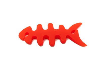 SYSTEM-S Cable Manager Wrap Cable Winder Fish Shape Silicone Winder Cable Protector for Headphones in Red