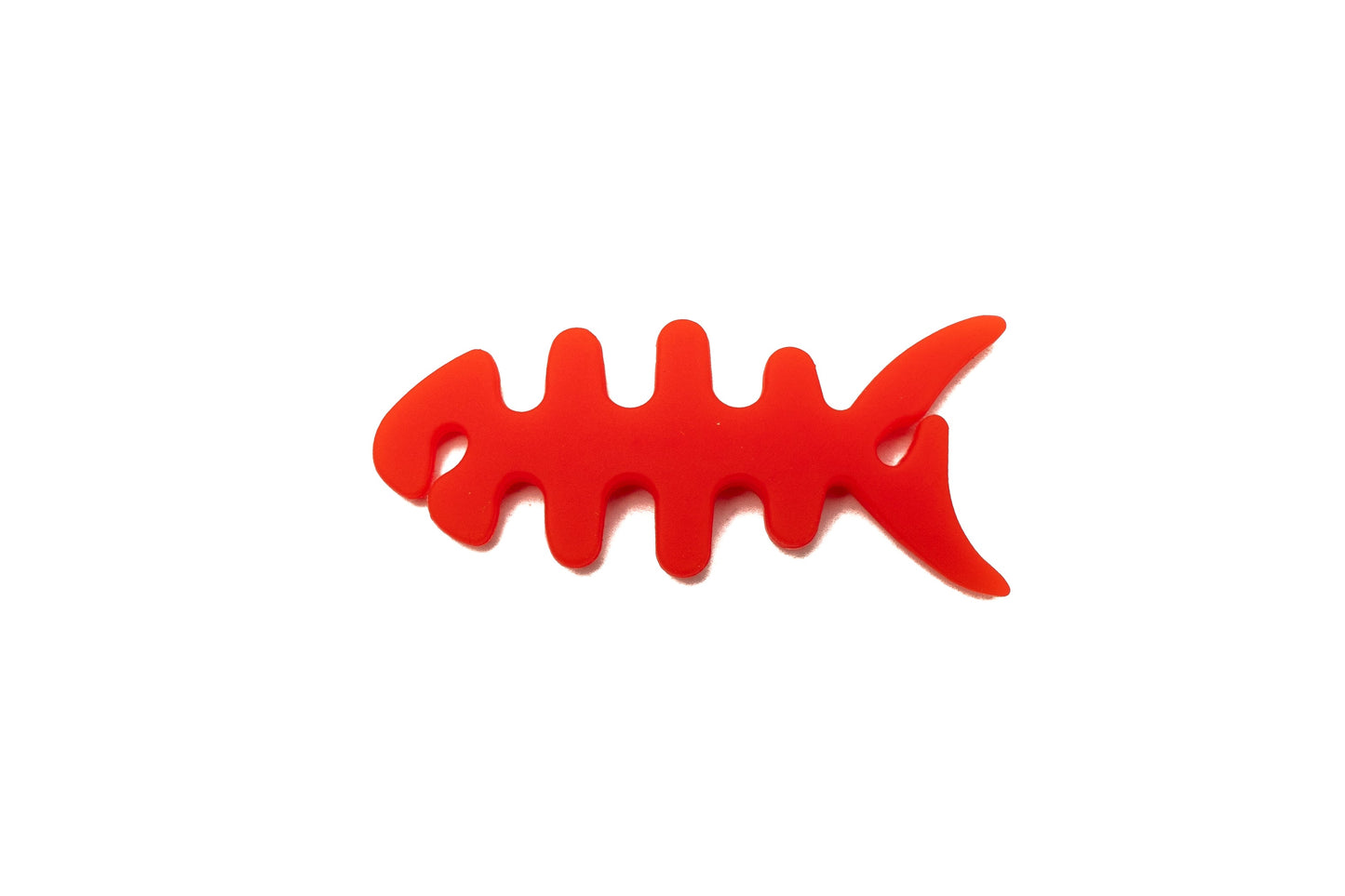 SYSTEM-S Cable Manager Wrap Cable Winder Fish Shape Silicone Winder Cable Protector for Headphones in Red