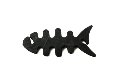 SYSTEM-S Kabelmanager Wrap Kabelaufroller Fischform Silikon Aufwickler Kabelschutz für Kopfhörer in Schwarz