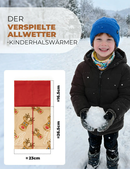 2-in-1 Kinder Halstuch & Mütze Doppelseitig Schlauchschal Wärmende Halswärmer Multifunktionstuch