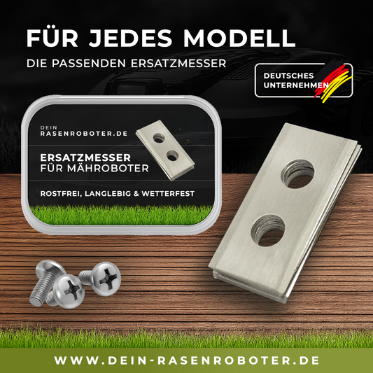 18x Edelstahl 2-Loch Messer für Ecovacs Goat O600 RTK | 36mm