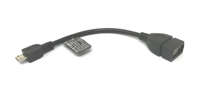 SYSTEM-S USB 2.0 Kabel 15 cm Micro B Stecker zu Typ A Buchse Adapter in Schwarz