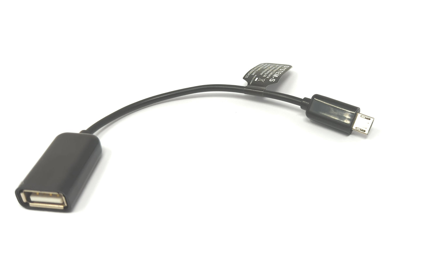 SYSTEM-S USB 2.0 cable 15 cm Micro B male to Type A female adapter in black