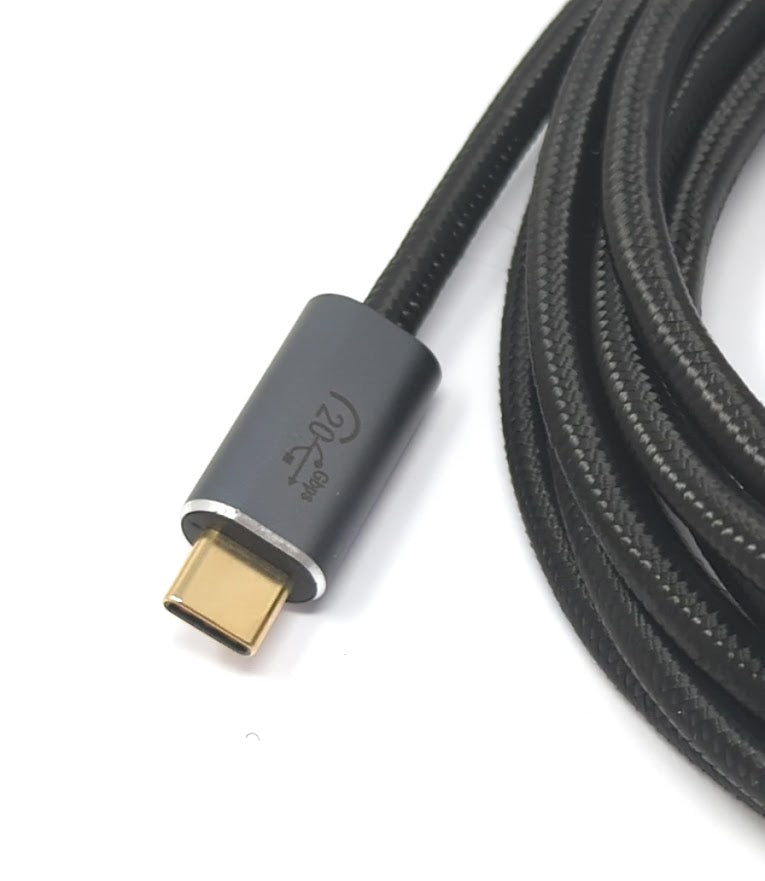 SYSTEM-S USB 3.2 Gen 2 Kabel 300 cm Typ C Stecker zu Stecker geflochten Schwarz
