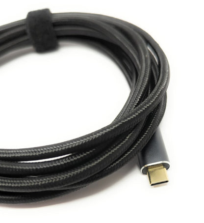 SYSTEM-S USB 3.2 Gen 2 Kabel 300 cm Typ C Stecker zu Stecker geflochten Schwarz