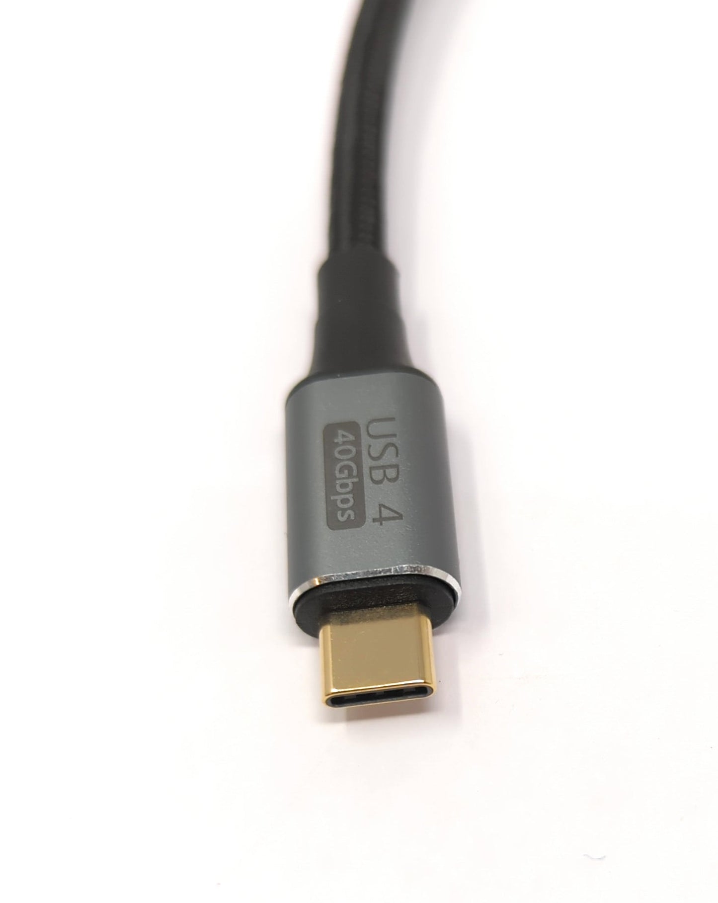 SYSTEM-S USB4 USB Kabel 80 cm Typ C Stecker zu Stecker 40 Gbit/s USB 4.0 geflochten Winkel