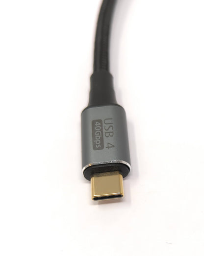 SYSTEM-S USB4 USB Kabel 80 cm Typ C Stecker zu Stecker 40 Gbit/s USB 4.0 geflochten Winkel