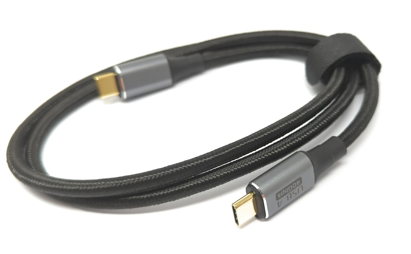 SYSTEM-S USB4 USB Kabel 200 cm Typ C Stecker zu Stecker 20 Gbit/s USB 4.0 geflochten Schwarz
