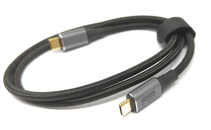 SYSTEM-S USB4 USB Kabel 200 cm Typ C Stecker zu Stecker 20 Gbit/s USB 4.0 geflochten Schwarz