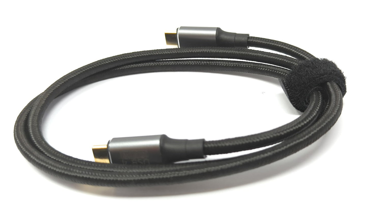 SYSTEM-S USB4 USB Kabel 200 cm Typ C Stecker zu Stecker 20 Gbit/s USB 4.0 geflochten Schwarz