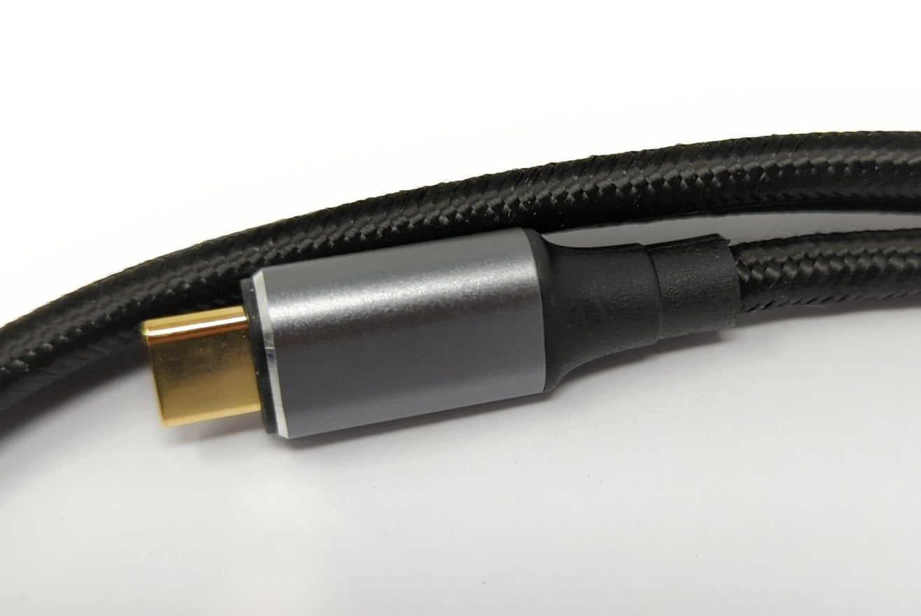 SYSTEM-S USB4 USB Kabel 200 cm Typ C Stecker zu Stecker 20 Gbit/s USB 4.0 geflochten Schwarz