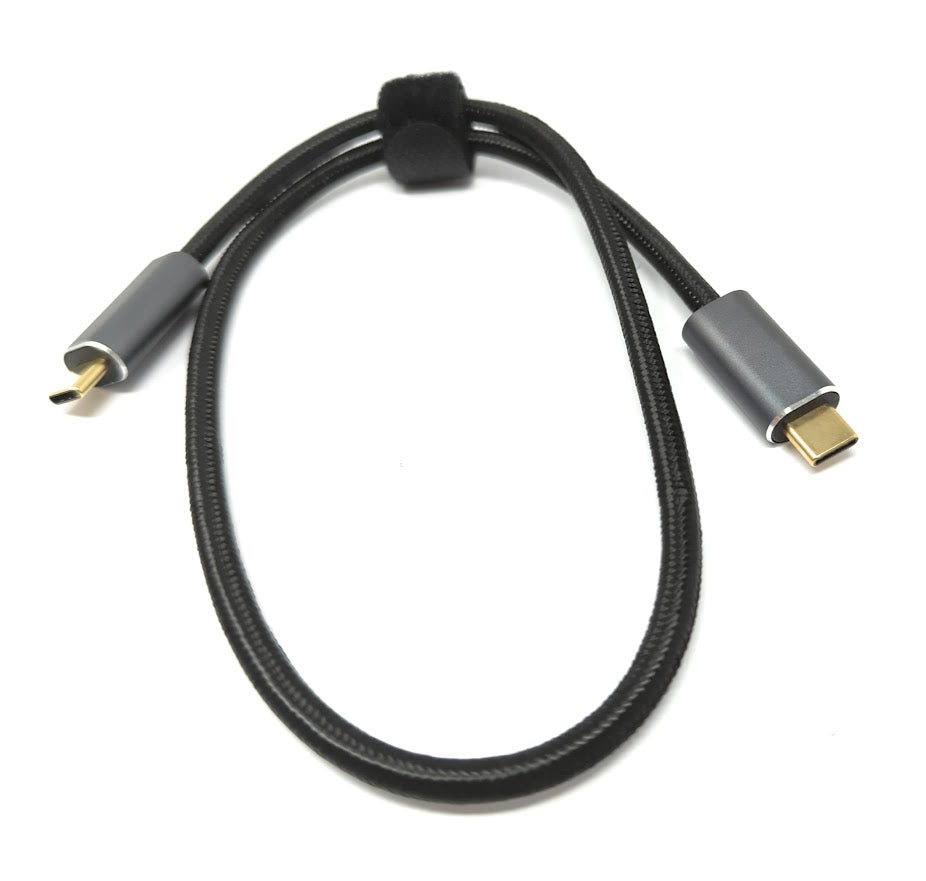 SYSTEM-S USB 3.2 Gen 2 Kabel 50 cm Typ C Stecker zu Stecker geflochten in Schwarz