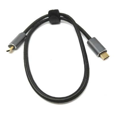 SYSTEM-S USB 3.2 Gen 2 Kabel 50 cm Typ C Stecker zu Stecker geflochten in Schwarz