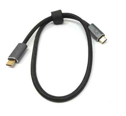 SYSTEM-S USB 3.2 Gen 2 Kabel 50 cm Typ C Stecker zu Stecker geflochten in Schwarz