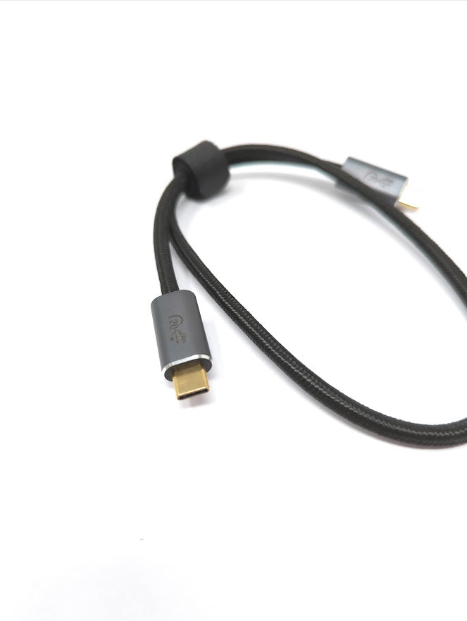 SYSTEM-S USB 3.2 Gen 2 Kabel 50 cm Typ C Stecker zu Stecker geflochten in Schwarz
