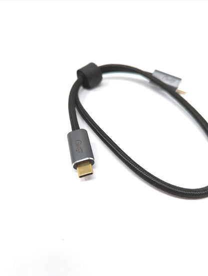 SYSTEM-S USB 3.2 Gen 2 Kabel 50 cm Typ C Stecker zu Stecker geflochten in Schwarz