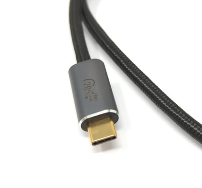 SYSTEM-S USB 3.2 Gen 2 Kabel 50 cm Typ C Stecker zu Stecker geflochten in Schwarz
