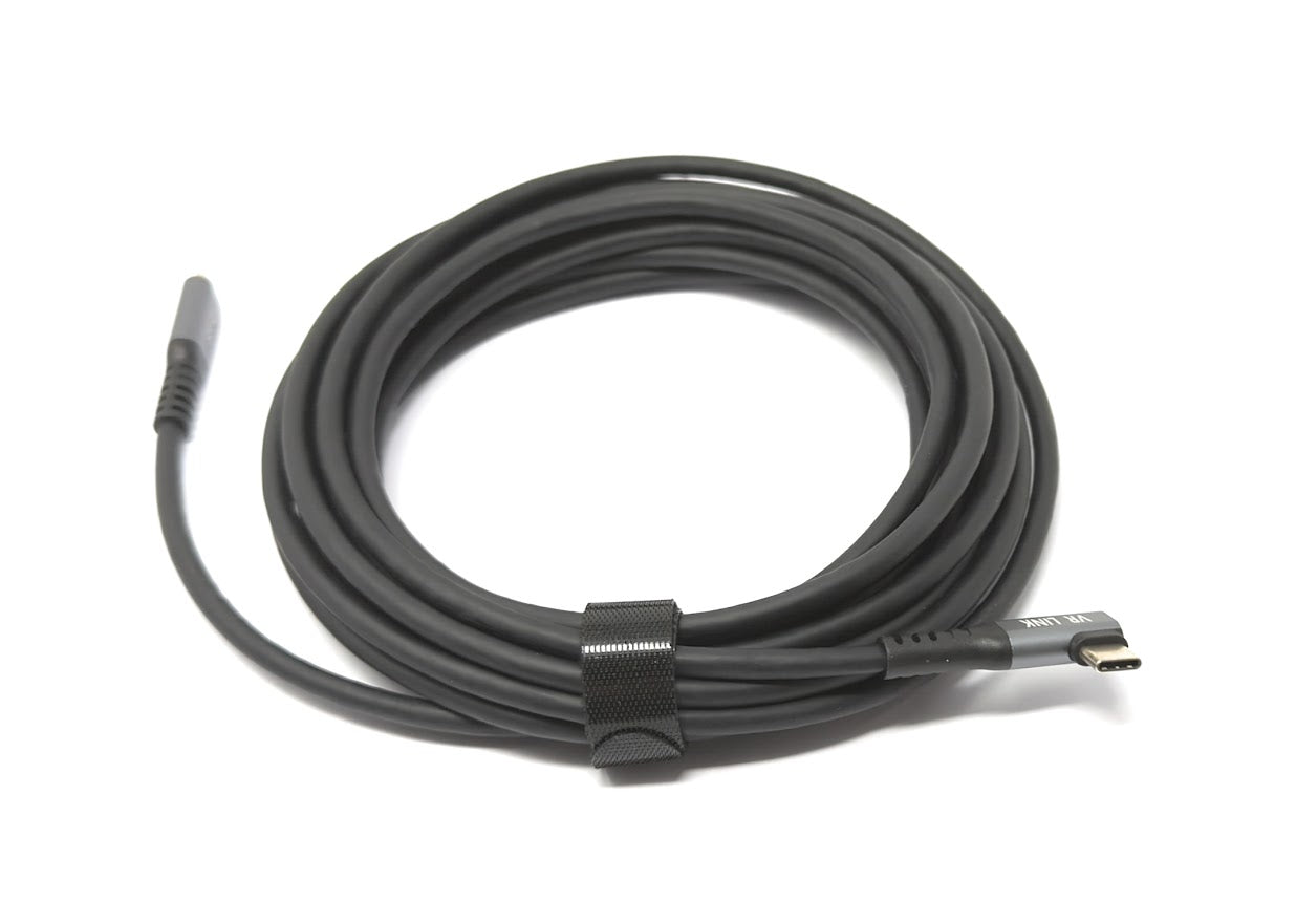 SYSTEM-S USB 3.2 Gen 1 Kabel 5 m Typ C Stecker zu Stecker Winkel in Schwarz